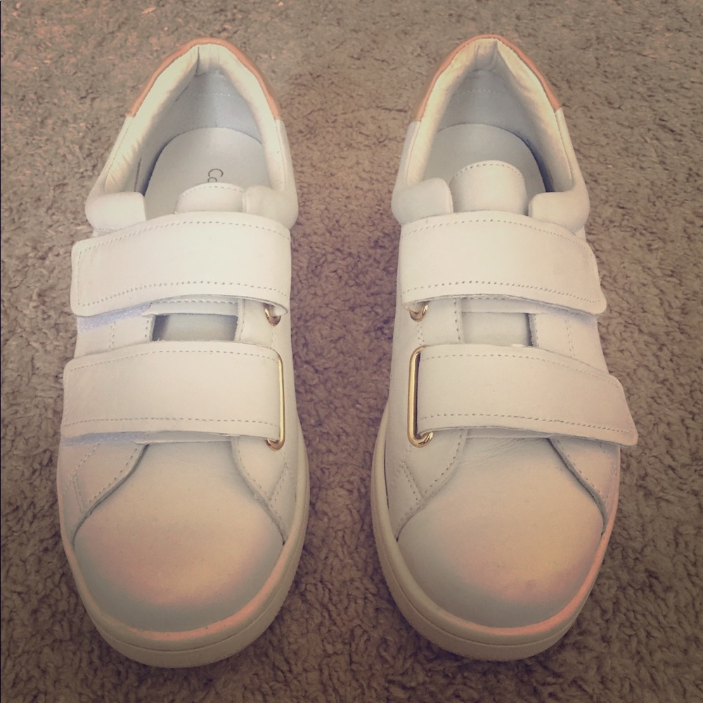 Calvin Klein White Divine Double Strap Sneakers